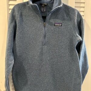Patagonia Heathered Slate Blue Quarter-Zip Fleece Pullover